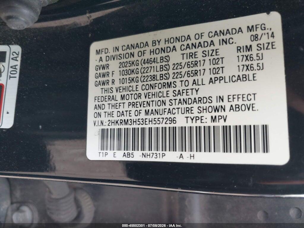 2HKRM3H53EH557296 2014 HONDA CR-V photo no. 9