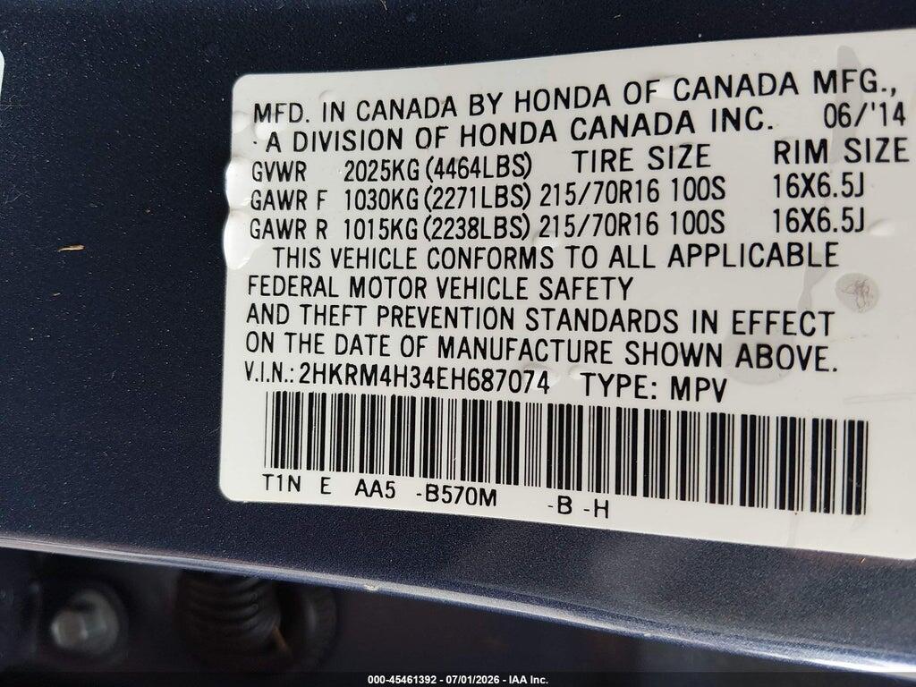 2HKRM4H34EH687074 2014 HONDA CR-V photo no. 9