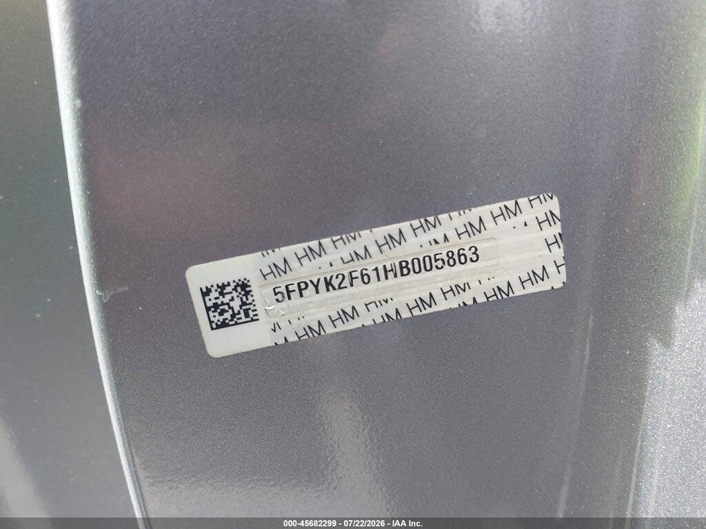 5FPYK2F61HB005863 2017 HONDA RIDGELINE photo no. 9