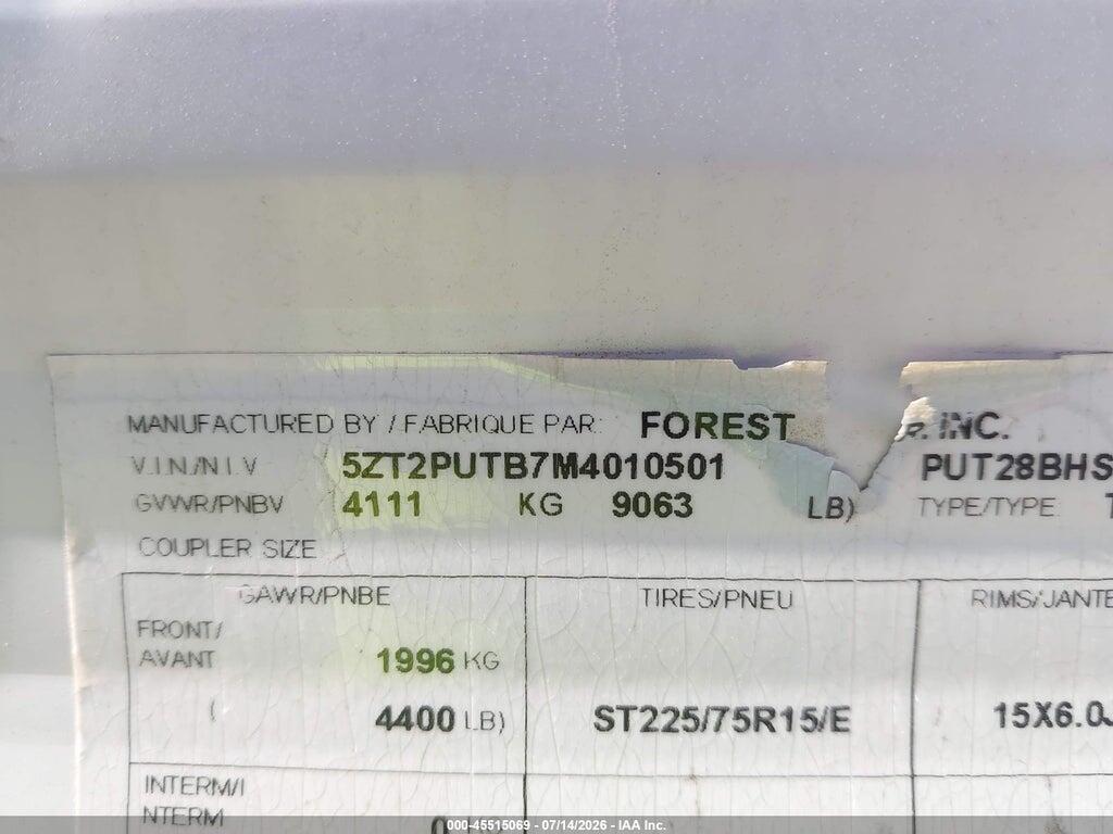 5ZT2PUTB7M4010501 2021 FOREST RIVER PALOMINO PUMA 28BHSS TRAVEL TRAILER photo no. 9