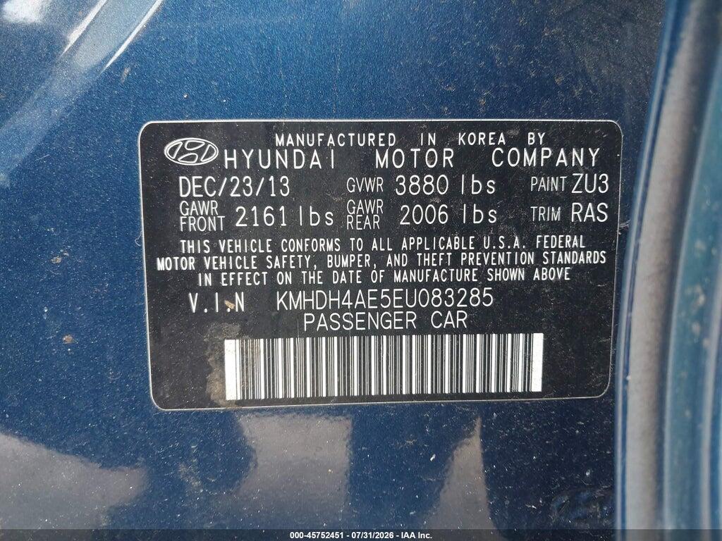 KMHDH4AE5EU083285 2014 HYUNDAI ELANTRA photo no. 9