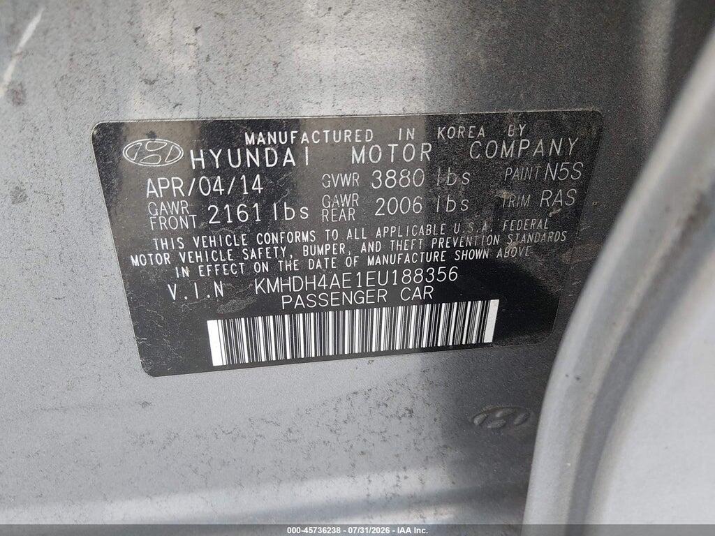 KMHDH4AE1EU188356 2014 HYUNDAI ELANTRA photo no. 9
