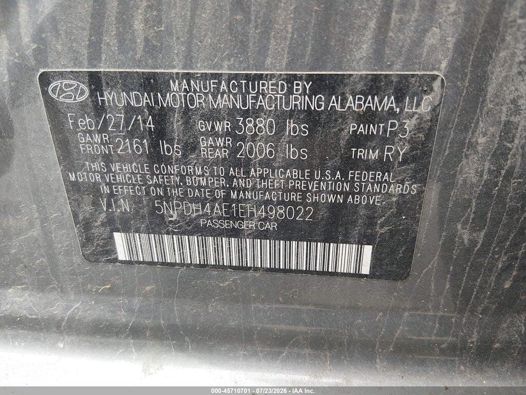 5NPDH4AE1EH498022 2014 HYUNDAI ELANTRA photo no. 9