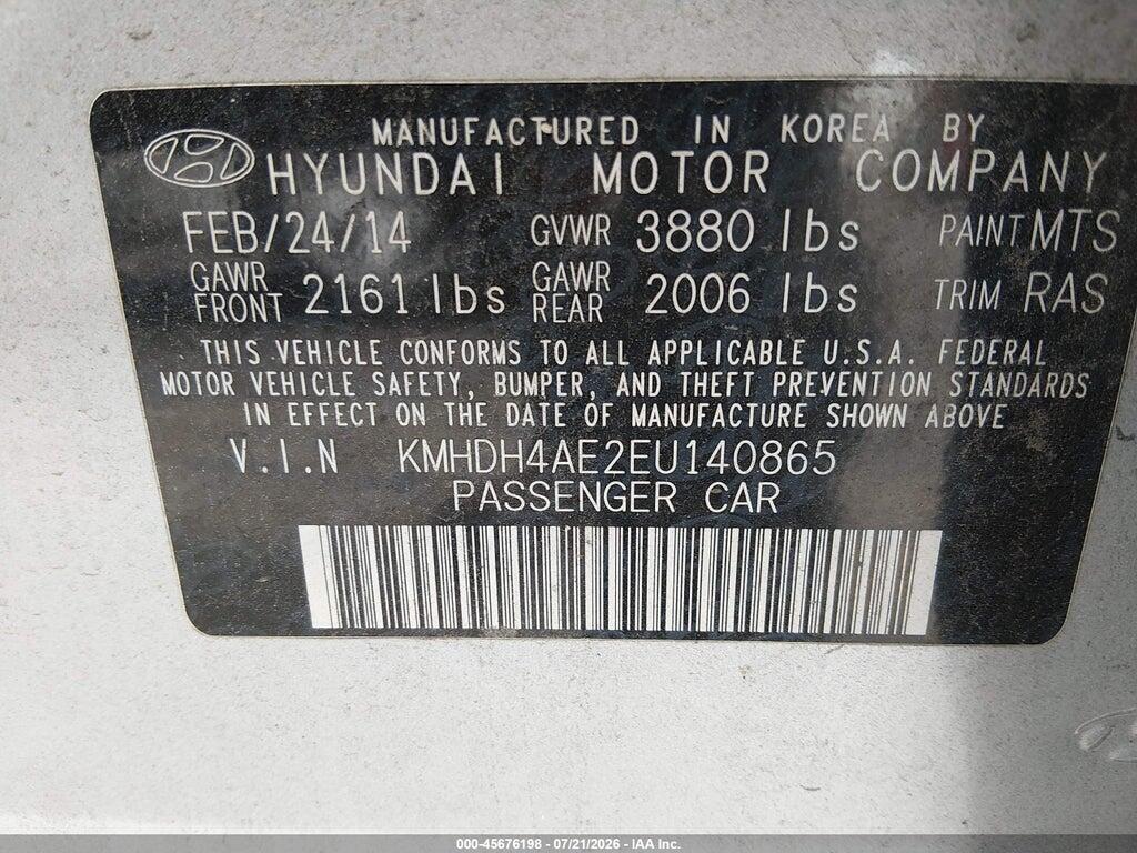 KMHDH4AE2EU140865 2014 HYUNDAI ELANTRA photo no. 9