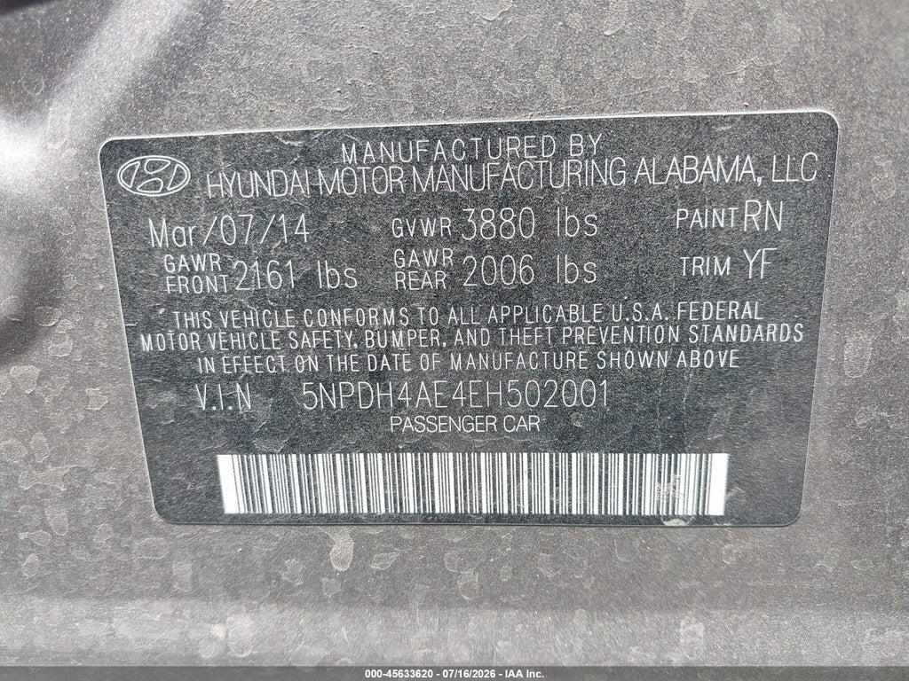 5NPDH4AE4EH502001 2014 HYUNDAI ELANTRA photo no. 9