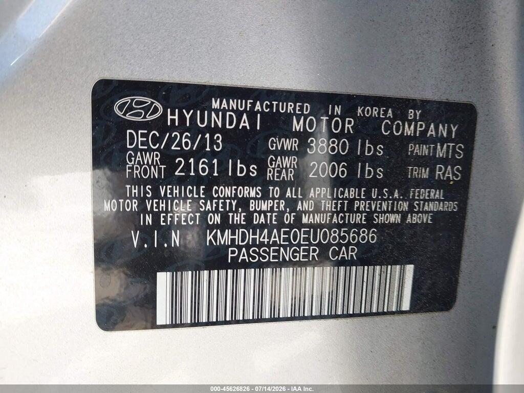 KMHDH4AE0EU085686 2014 HYUNDAI ELANTRA photo no. 9