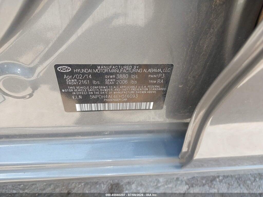 5NPDH4AE6EH516093 2014 HYUNDAI ELANTRA photo no. 9