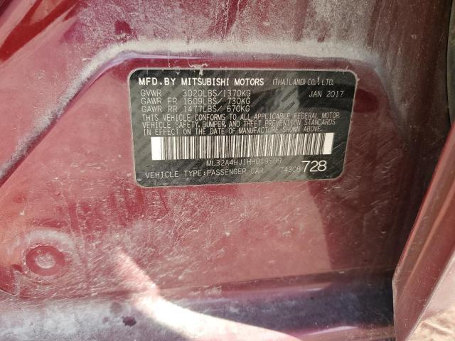 ML32A4HJ1HH019599 2017 MITSUBISHI MIRAGE photo no. 12