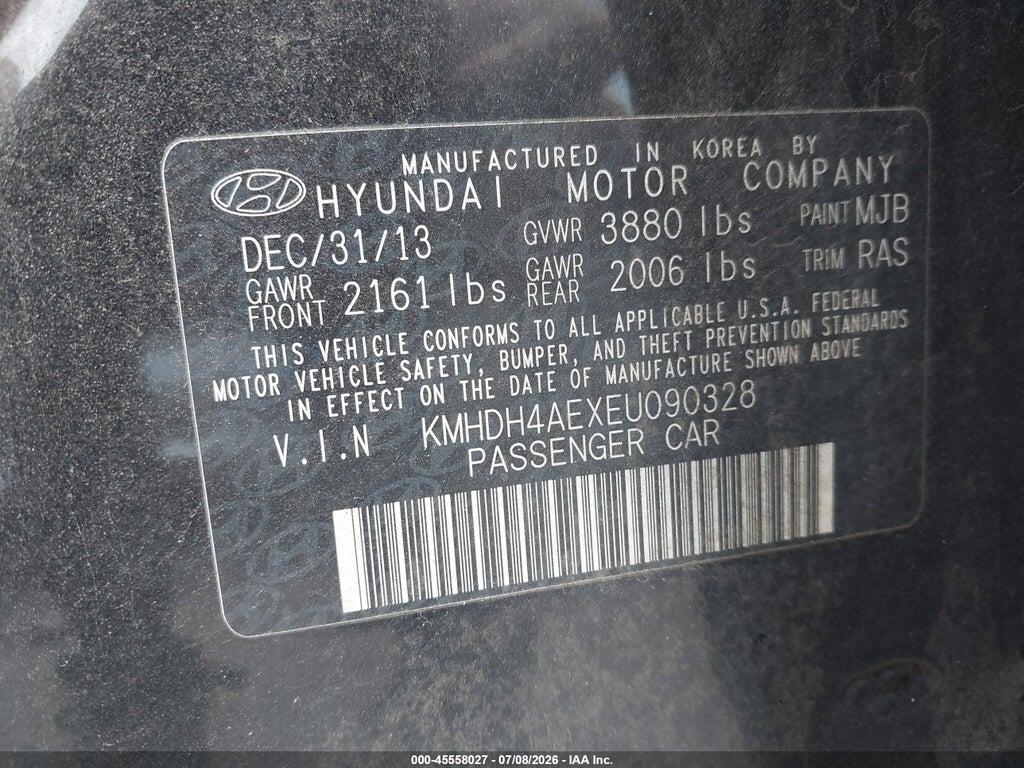 KMHDH4AEXEU090328 2014 HYUNDAI ELANTRA photo no. 9