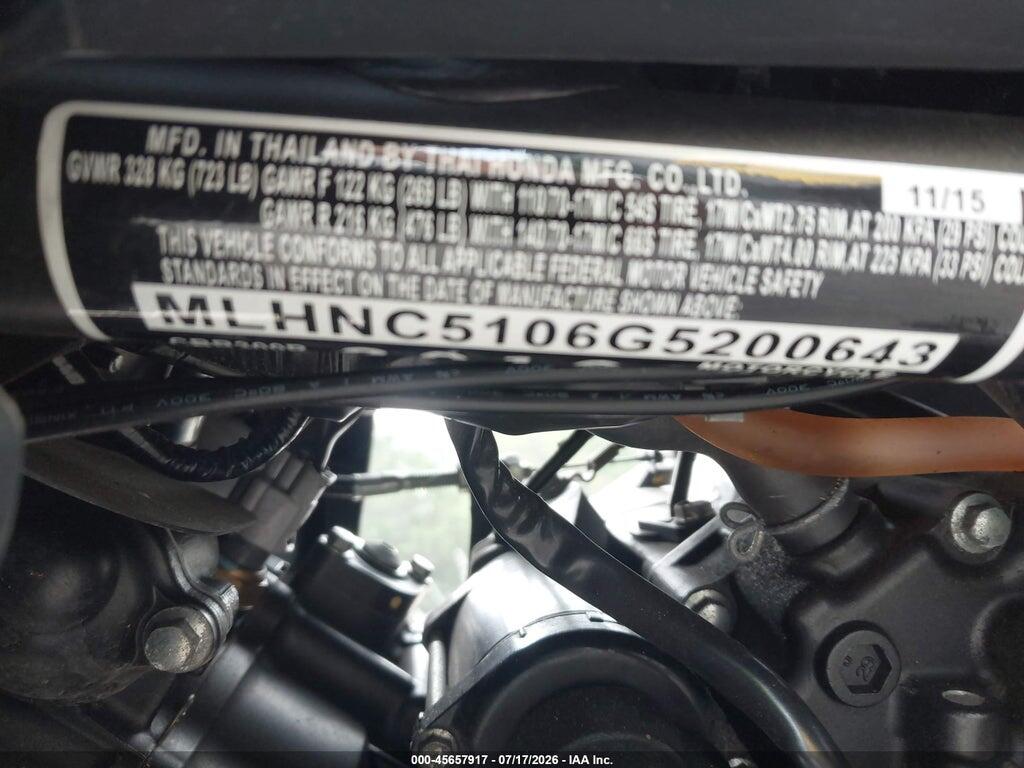 MLHNC5106G5200643 2016 HONDA CBR300 photo no. 10