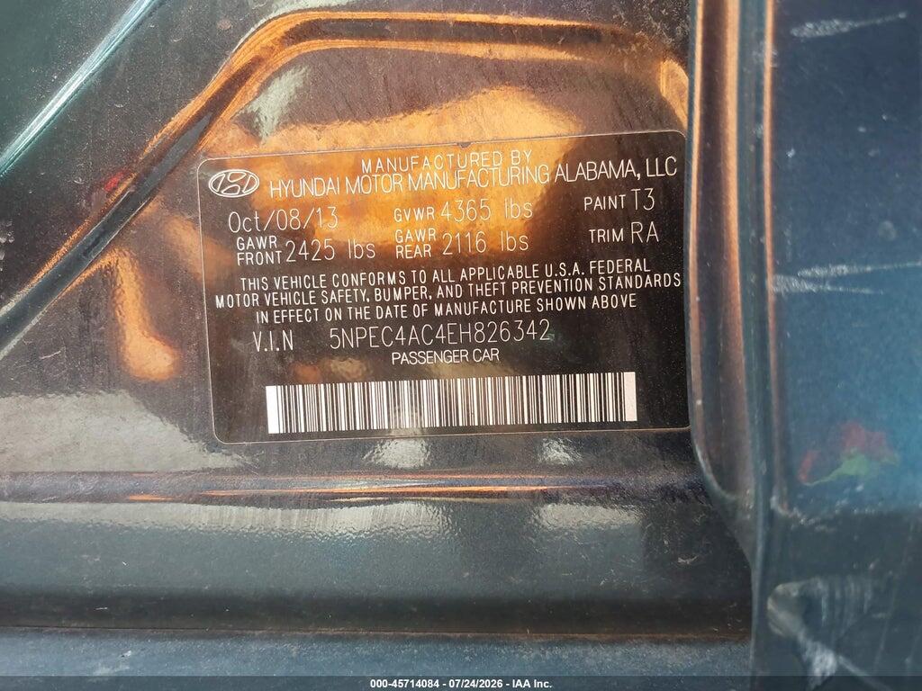 5NPEC4AC4EH826342 2014 HYUNDAI SONATA photo no. 9