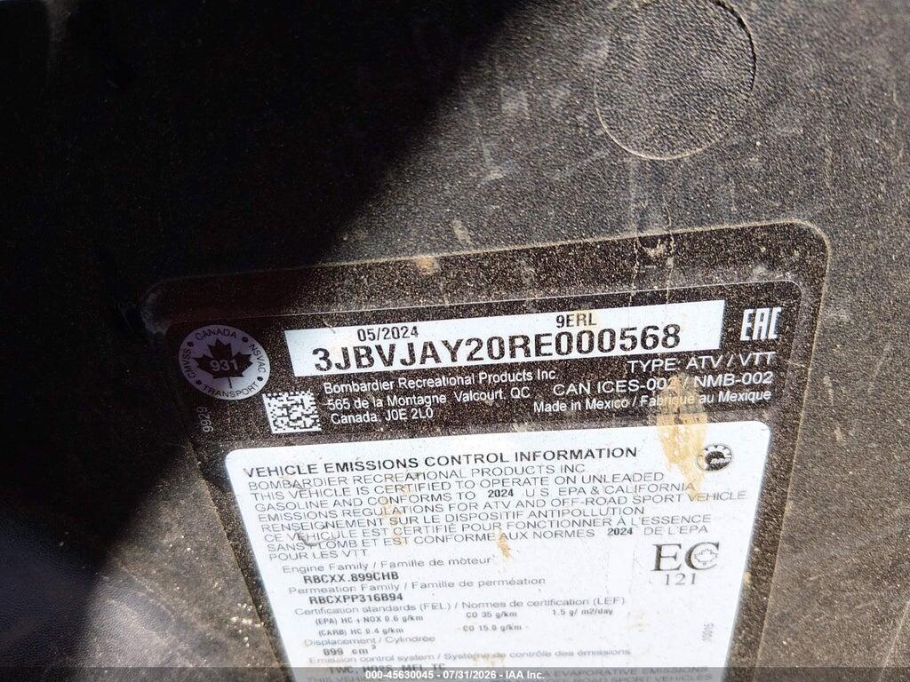3JBVJAY20RE000568 2024 CAN-AM MAVERICK X3 photo no. 9