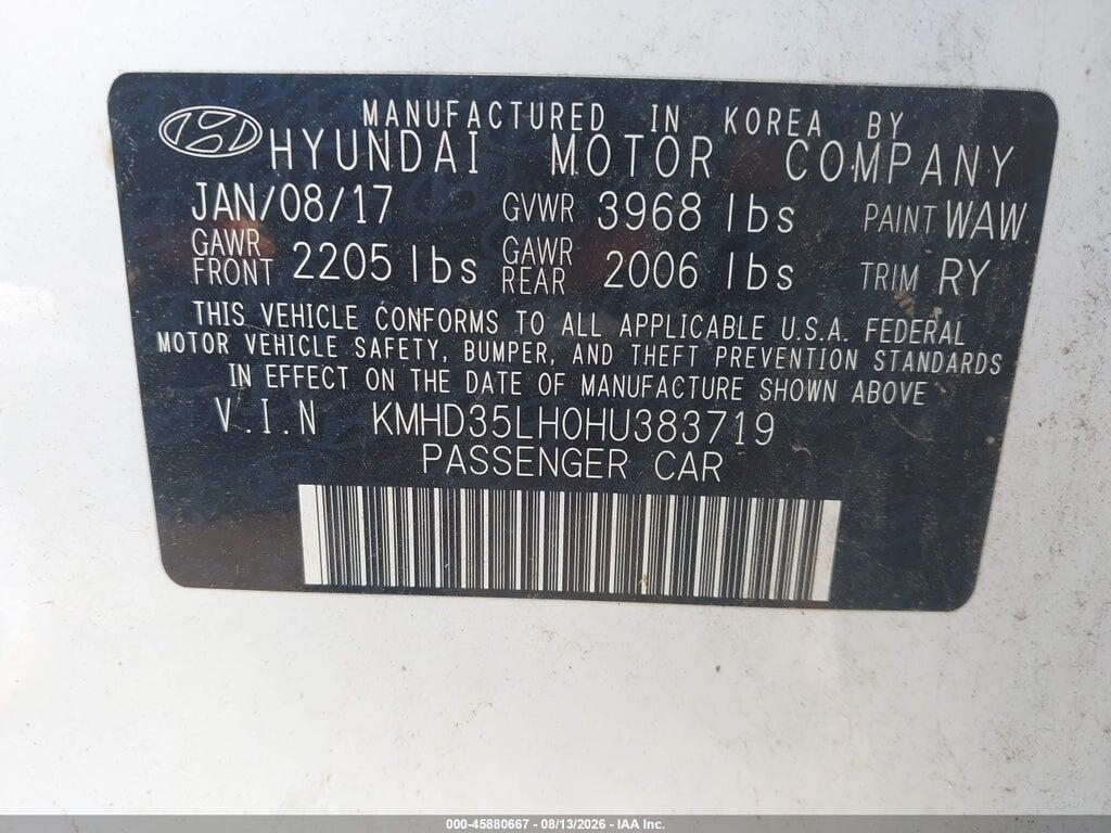 KMHD35LH0HU383719 2017 HYUNDAI ELANTRA GT photo no. 9