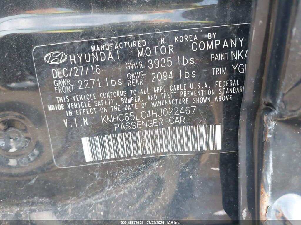KMHC65LC4HU022467 2017 HYUNDAI IONIQ HYBRID photo no. 9