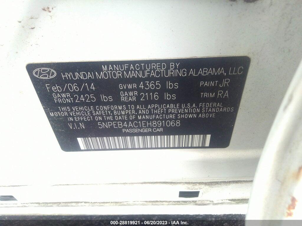 5NPEB4AC1EH891068 2014 HYUNDAI SONATA photo no. 9