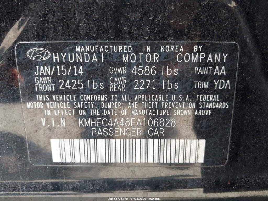 KMHEC4A48EA106828 2014 HYUNDAI SONATA HYBRID photo no. 9