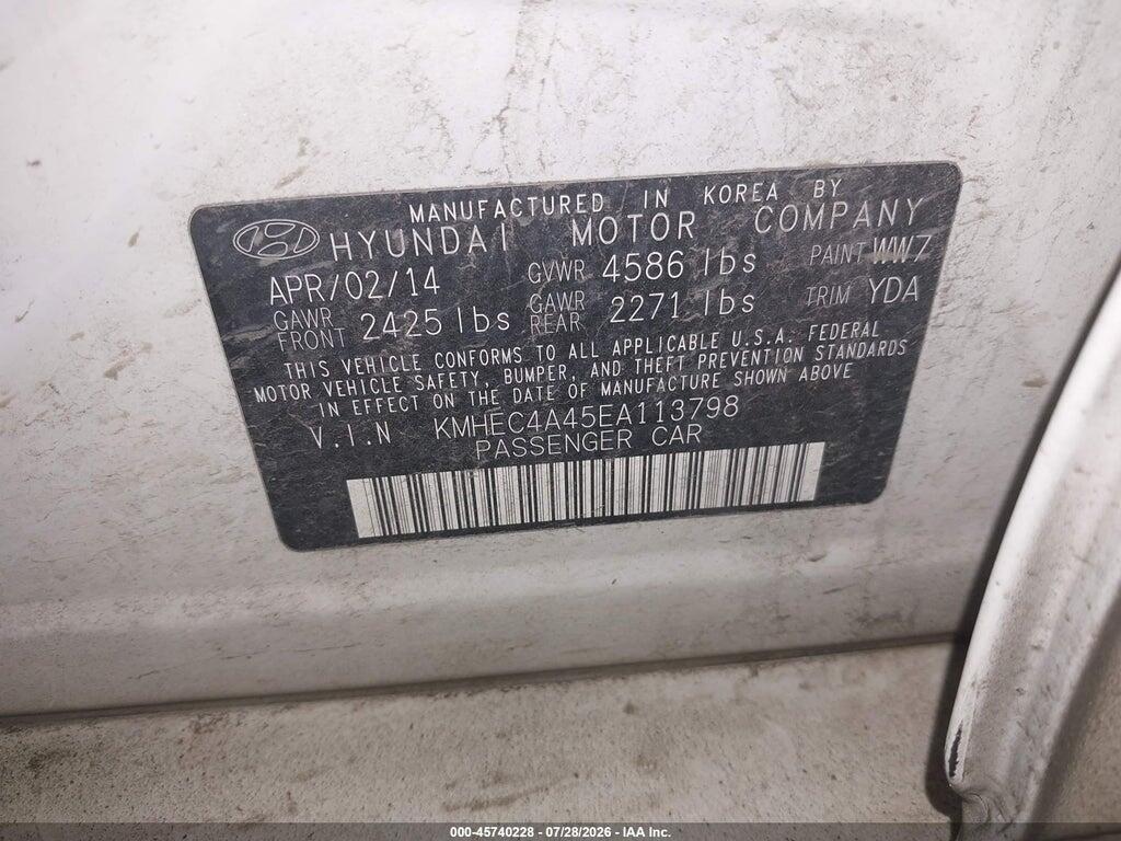 KMHEC4A45EA113798 2014 HYUNDAI SONATA HYBRID photo no. 9