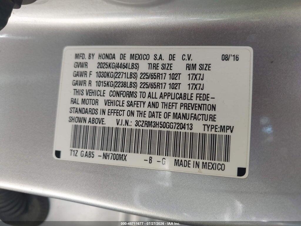 3CZRM3H50GG720413 2016 HONDA CR-V photo no. 9
