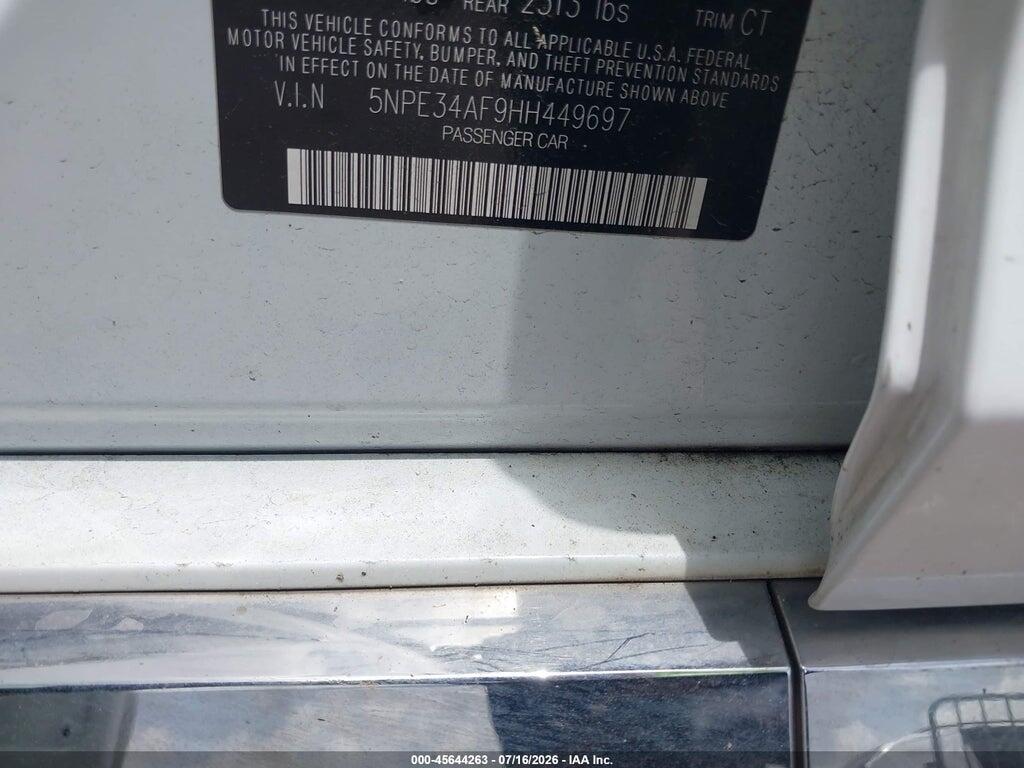 5NPE34AF9HH449697 2017 HYUNDAI SONATA photo no. 9