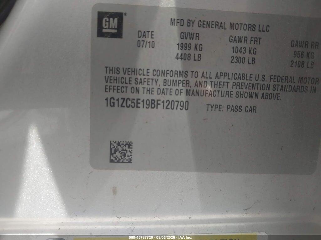 1G1ZC5E19BF120790 2011 CHEVROLET MALIBU photo no. 9