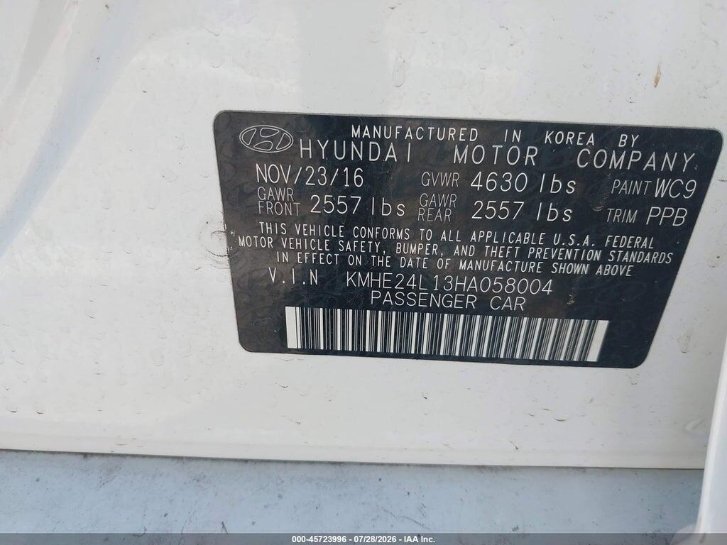 KMHE24L13HA058004 2017 HYUNDAI SONATA HYBRID photo no. 9