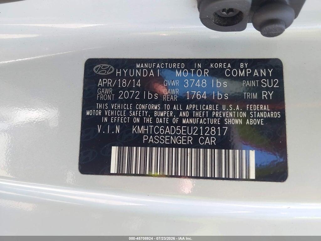 KMHTC6AD5EU212817 2014 HYUNDAI VELOSTER photo no. 9