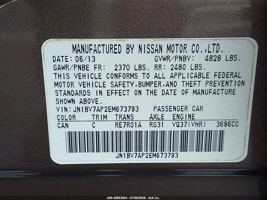 JN1BV7AP2EM673793 2014 INFINITI Q50 photo no. 9
