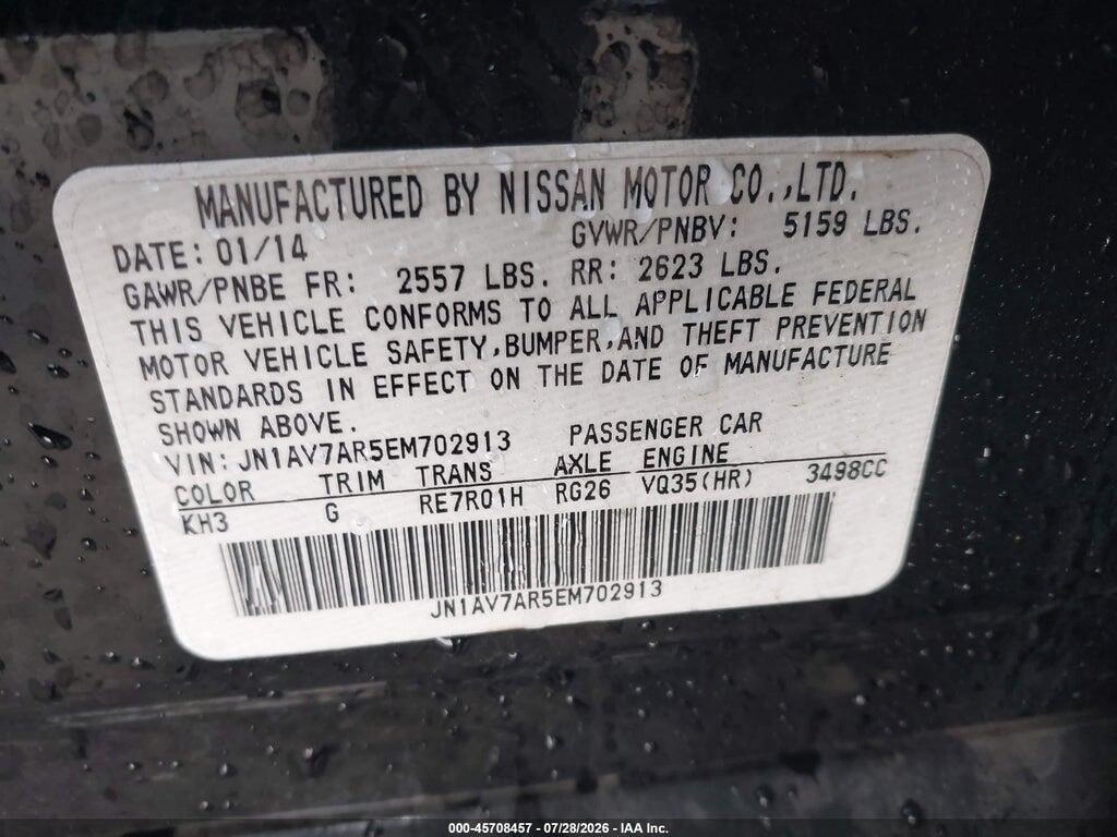 JN1AV7AR5EM702913 2014 INFINITI Q50 HYBRID photo no. 9