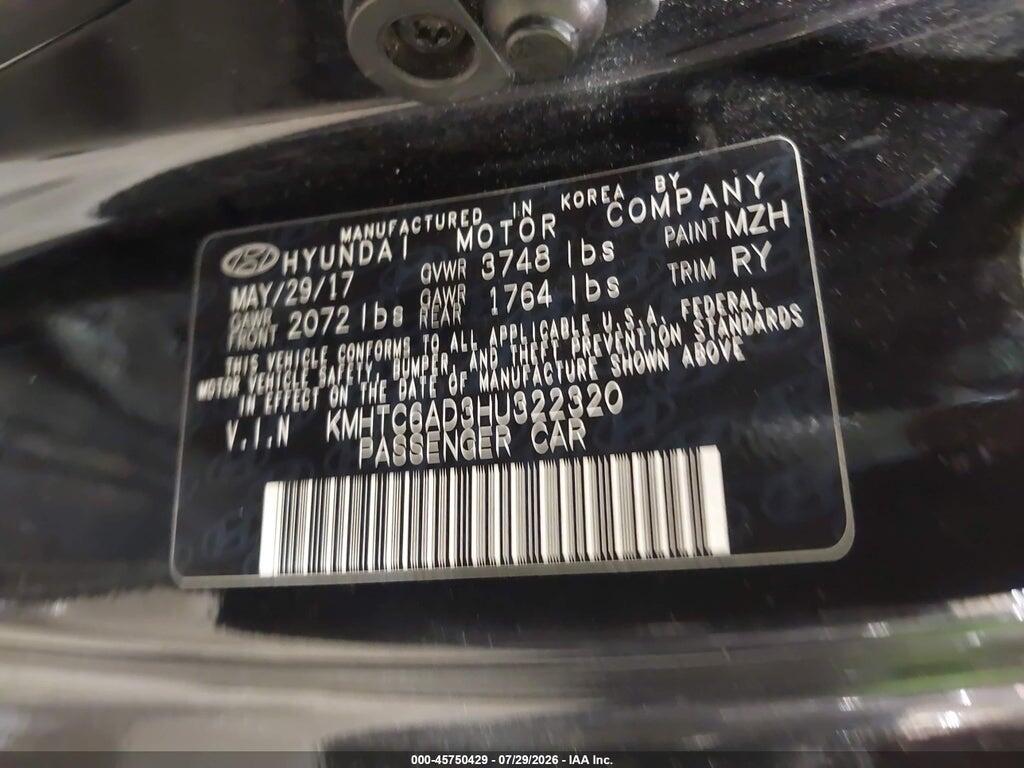KMHTC6AD3HU322320 2017 HYUNDAI VELOSTER photo no. 9