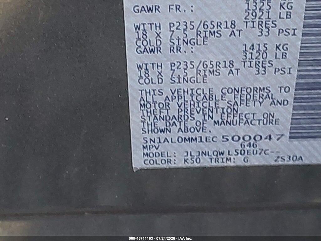 5N1AL0MM1EC500047 2014 INFINITI QX60 photo no. 9