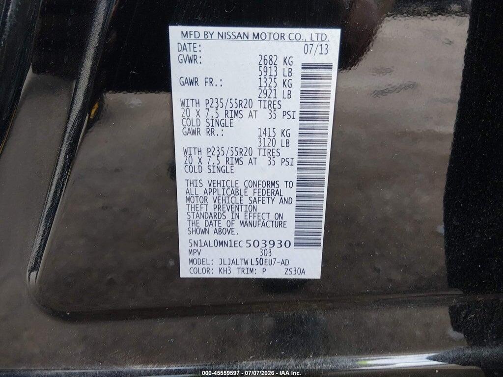 5N1AL0MN1EC503930 2014 INFINITI QX60 photo no. 9