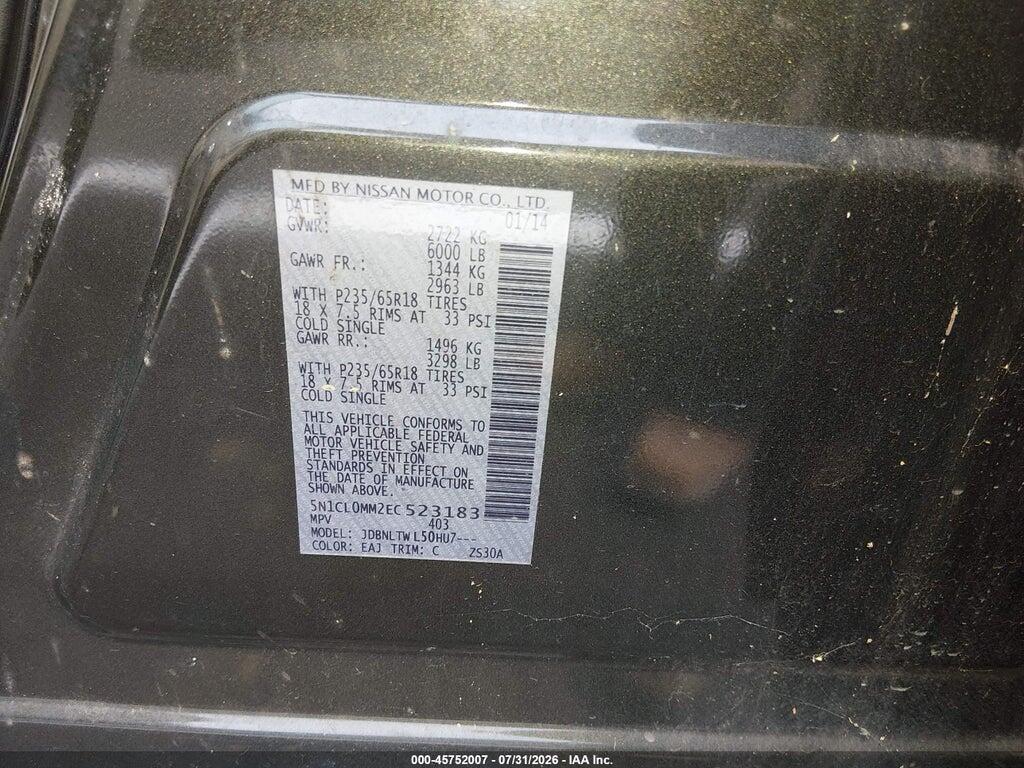 5N1CL0MM2EC523183 2014 INFINITI QX60 HYBRID photo no. 9