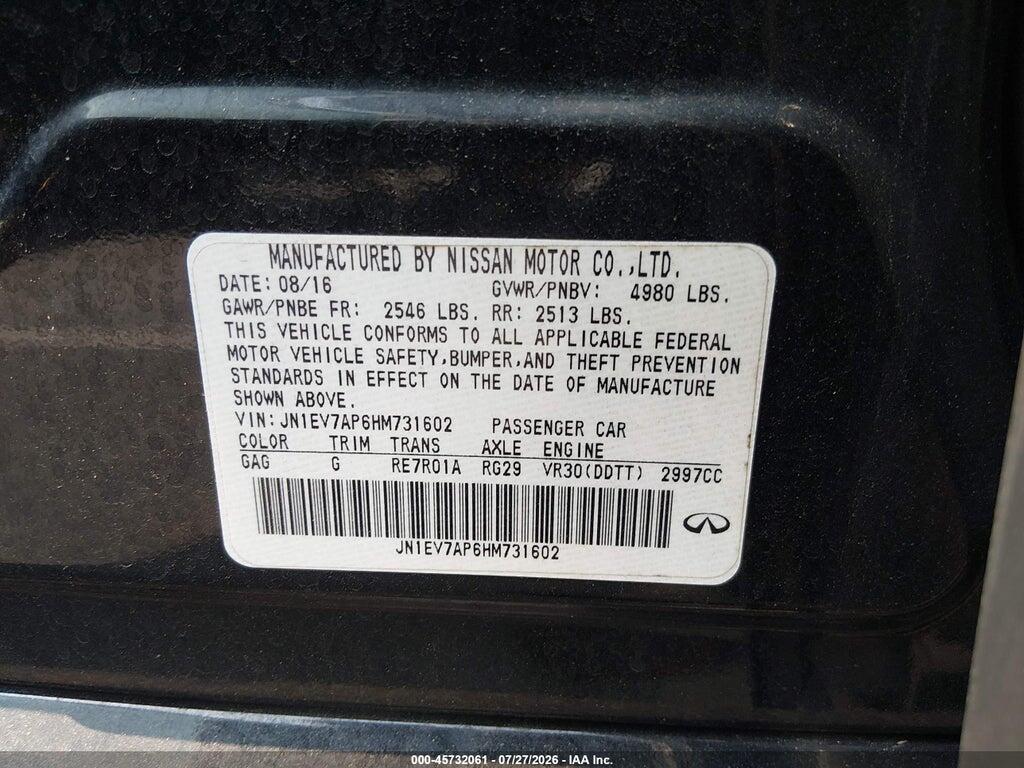 JN1EV7AP6HM731602 2017 INFINITI Q50 photo no. 9