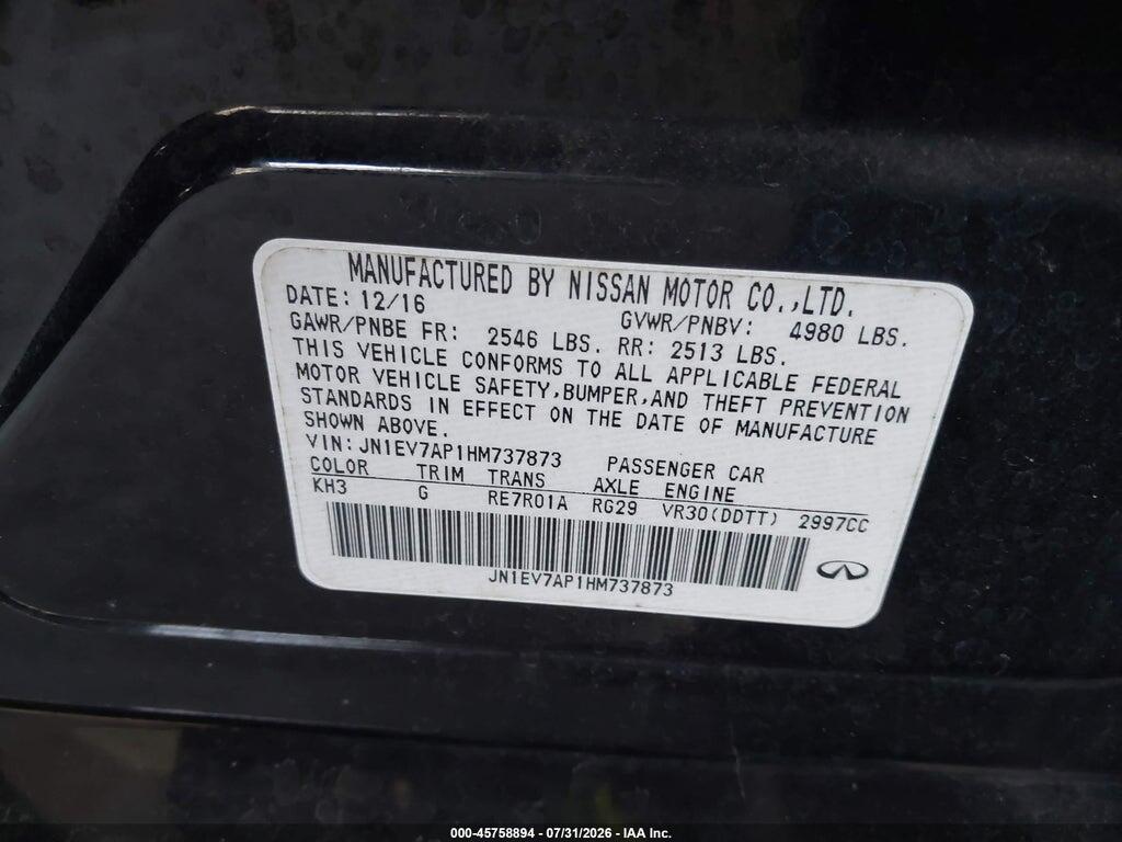 JN1EV7AP1HM737873 2017 INFINITI Q50 photo no. 9