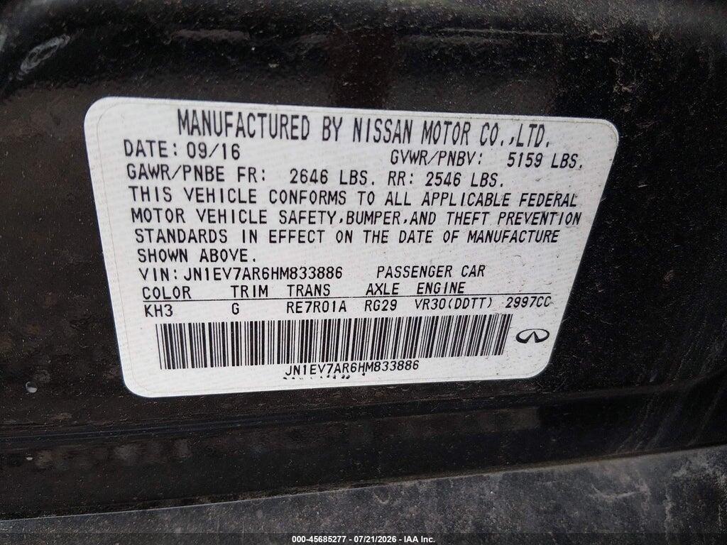JN1EV7AR6HM833886 2017 INFINITI Q50 photo no. 9