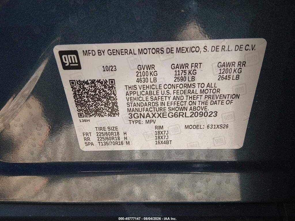 3GNAXXEG6RL209023 2024 CHEVROLET EQUINOX photo no. 9