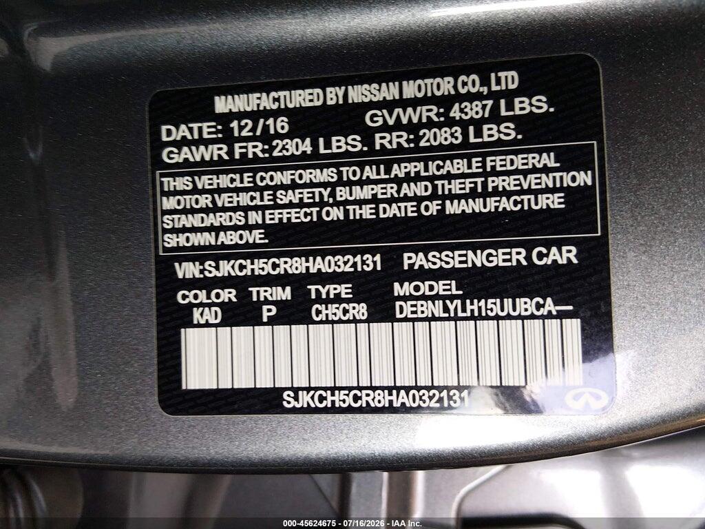 SJKCH5CR8HA032131 2017 INFINITI QX30 photo no. 9