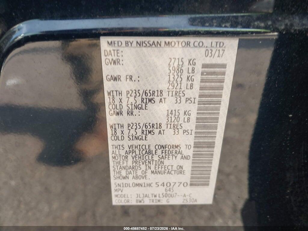 5N1DL0MN1HC540770 2017 INFINITI QX60 photo no. 9