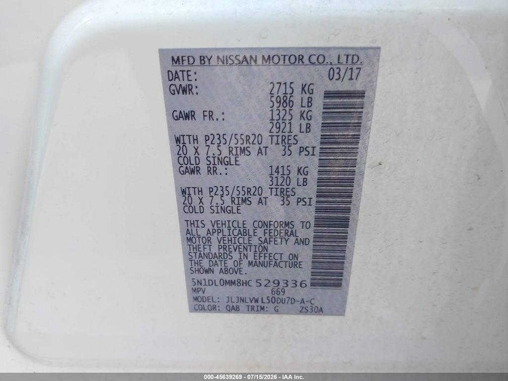5N1DL0MM8HC529336 2017 INFINITI QX60 photo no. 9