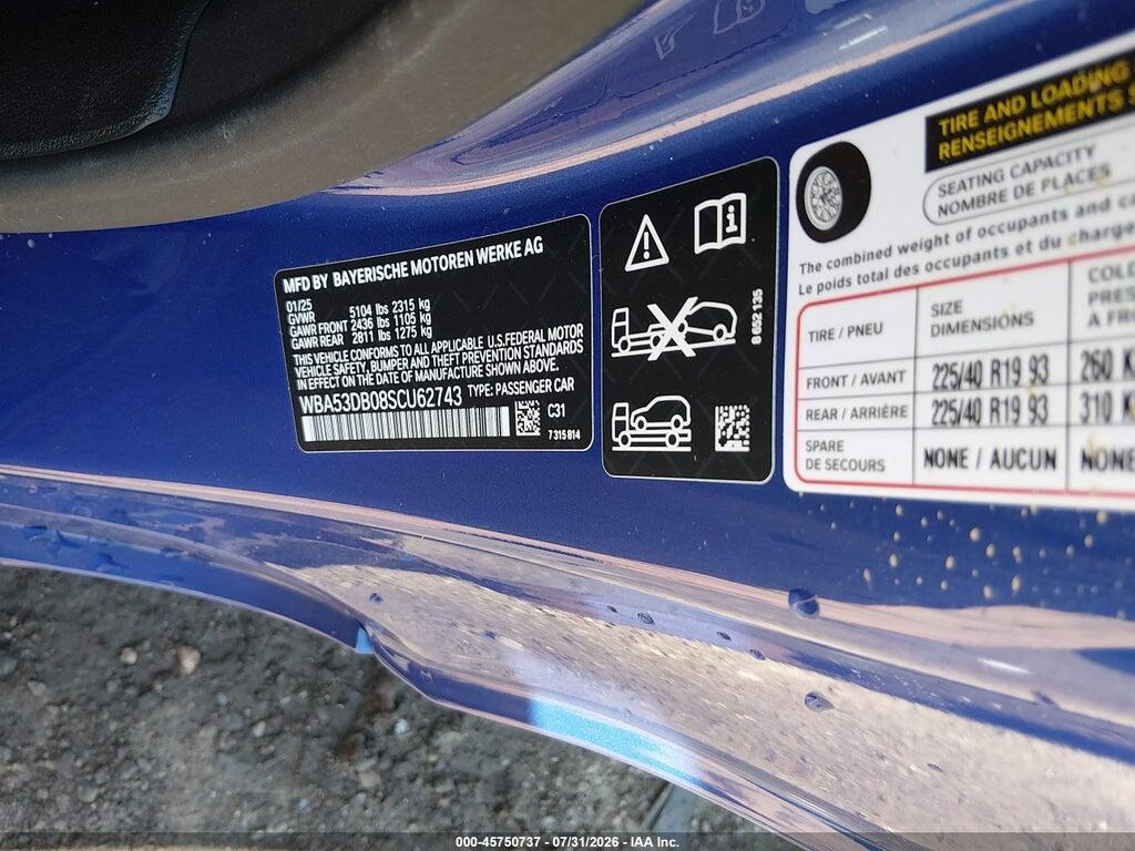 WBA53DB08SCU62743 2025 BMW 430I photo no. 9
