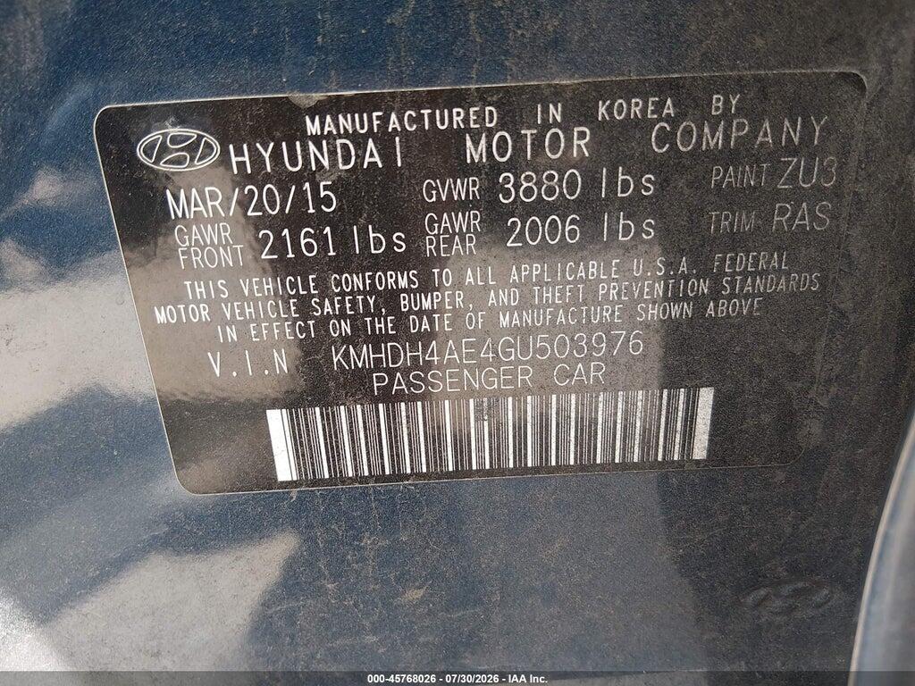 KMHDH4AE4GU503976 2016 HYUNDAI ELANTRA photo no. 9