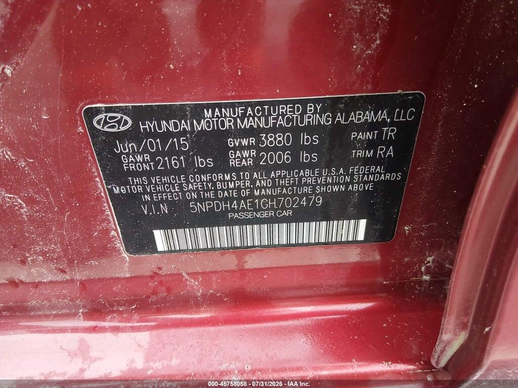 5NPDH4AE1GH702479 2016 HYUNDAI ELANTRA photo no. 9