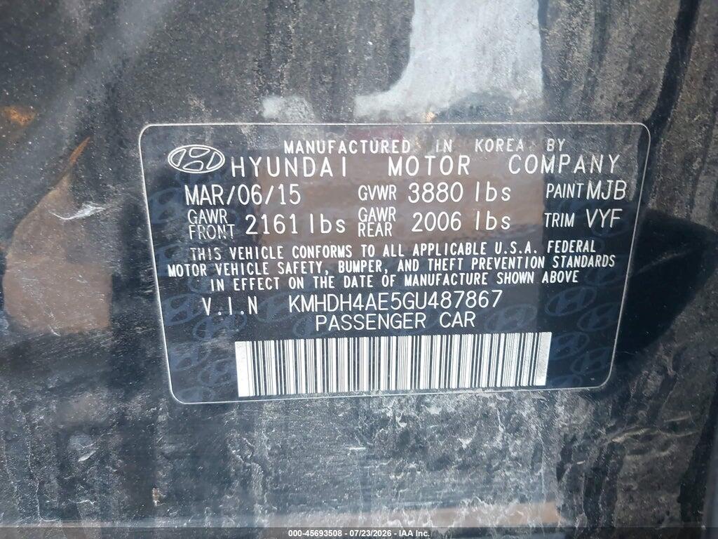 KMHDH4AE5GU487867 2016 HYUNDAI ELANTRA photo no. 9