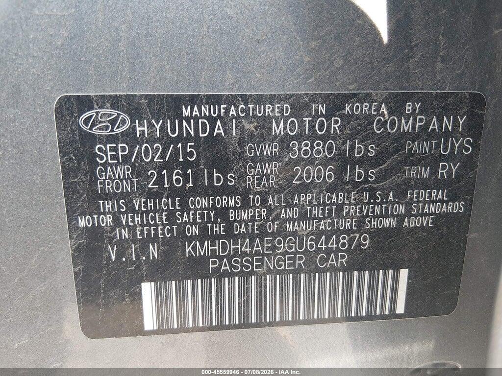 KMHDH4AE9GU644879 2016 HYUNDAI ELANTRA photo no. 9
