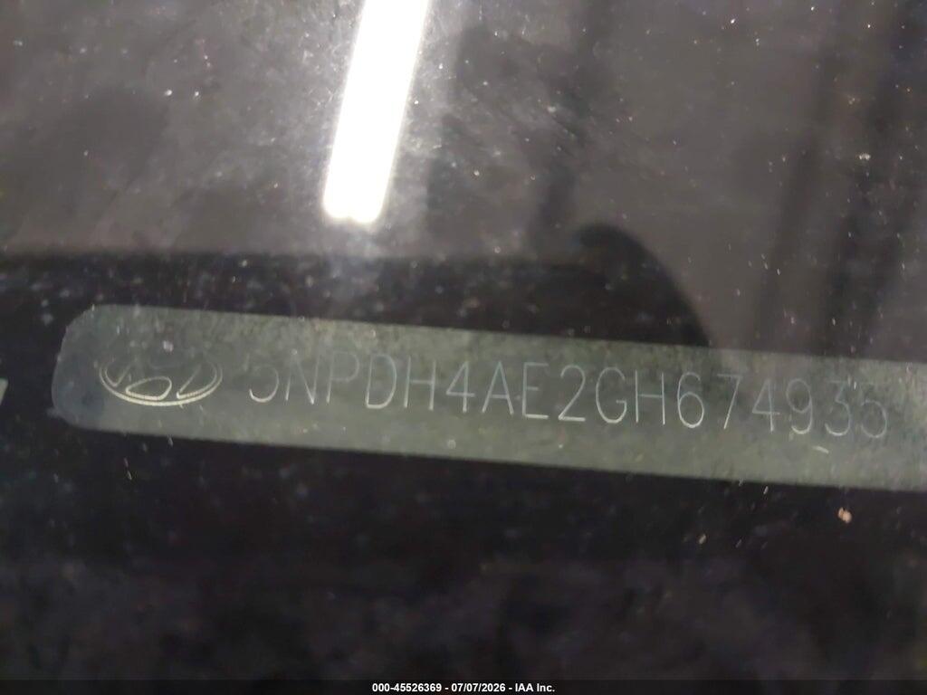 5NPDH4AE2GH674935 2016 HYUNDAI ELANTRA photo no. 9