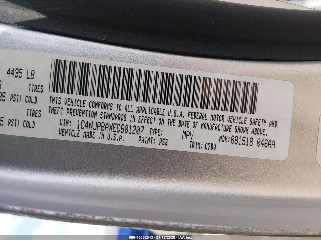 1C4NJPBAXED601207 2014 JEEP PATRIOT photo no. 9