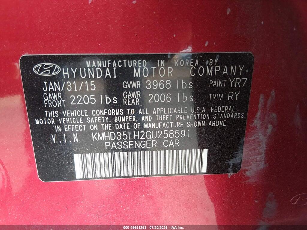 KMHD35LH2GU258591 2016 HYUNDAI ELANTRA GT photo no. 9