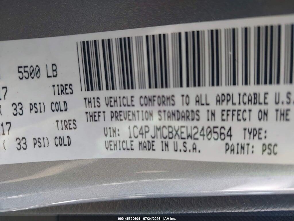 1C4PJMCBXEW240564 2014 JEEP CHEROKEE photo no. 9
