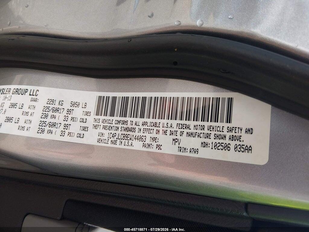 1C4PJLCB9EW144063 2014 JEEP CHEROKEE photo no. 9