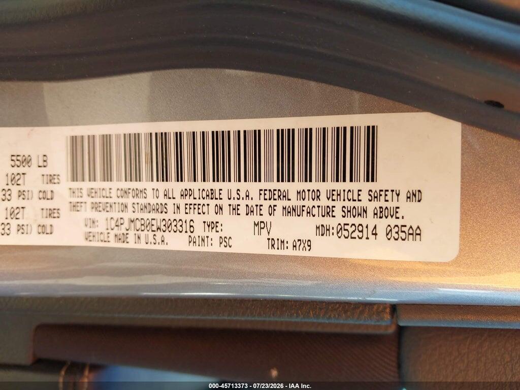 1C4PJMCB0EW303316 2014 JEEP CHEROKEE photo no. 9